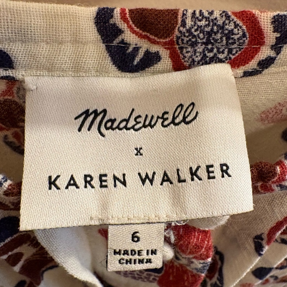 NWOT Madewell x Karen Walker Floral Fantasia Ruffled Cotton Midi Dress Women’s 6 - Picture 11 of 16